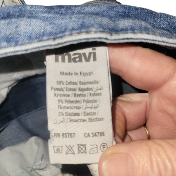 Mavi Jeans Co. Womens Medium Wash Distressed Hem Skinny Jeans With Frayed Ankle - Picture 8 of 9